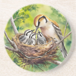 Sweet bird nest painting getränkeuntersetzer