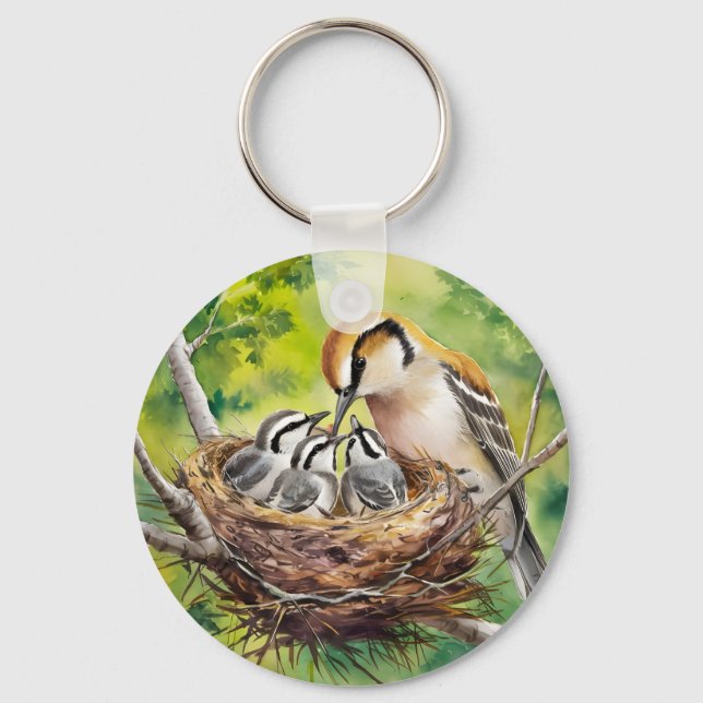 Sweet bird nest painting schlüsselanhänger (Vorderseite)