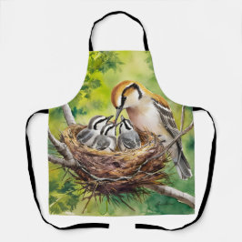 Sweet bird nest painting schürze
