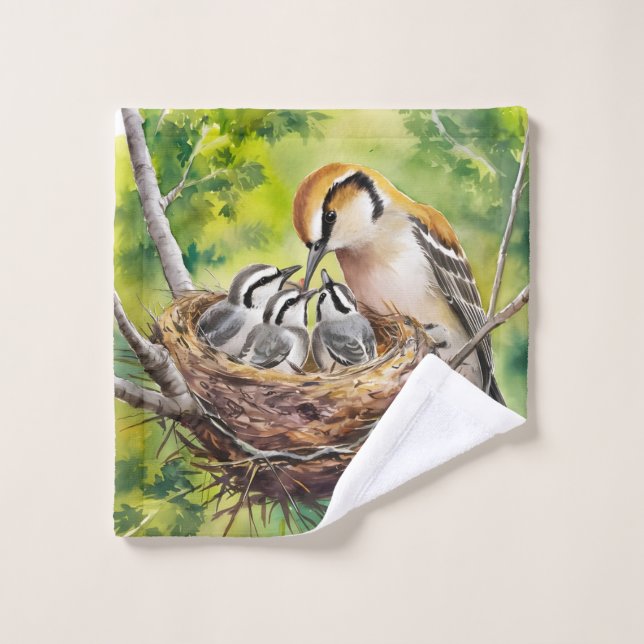 Sweet bird nest painting waschlappen (Waschlappen)