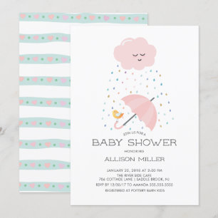 Sweet Bird Umbrella Baby Dusche Einladung