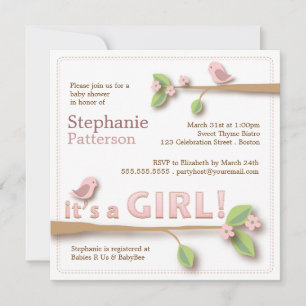 Sweet Birdie C'est une invitation à un Baby shower