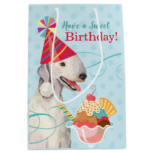 Sweet Birthday Bedlington Terrier Medium Geschenkb Mittlere Geschenktüte