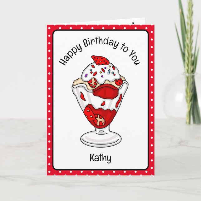 Sweet Birthday Card Ice Cream Sundae Karte (Vorderseite)