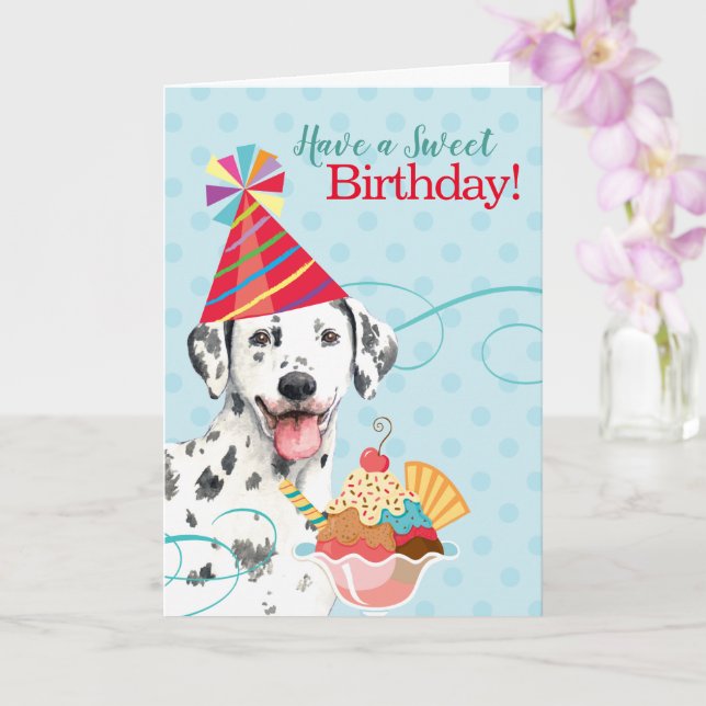 Sweet Birthday Dalmatiner Card Karte (Orchidee)