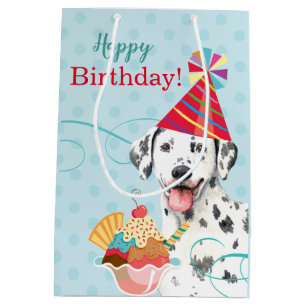 Sweet Birthday Dalmatiner Medium Geschenktasche Mittlere Geschenktüte