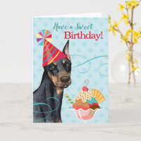 Sweet Birthday Doberman Card