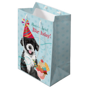 Sweet Birthday Portugiesischer Wasserhund Mittlere Geschenktüte