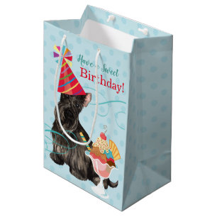 Sweet Birthday Scottish Terrier Mittlere Geschenktüte