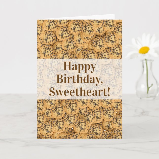 Sweet Birthday Wishes Chocolate Chip Cookie Card Karte (Kleine Pflanze)