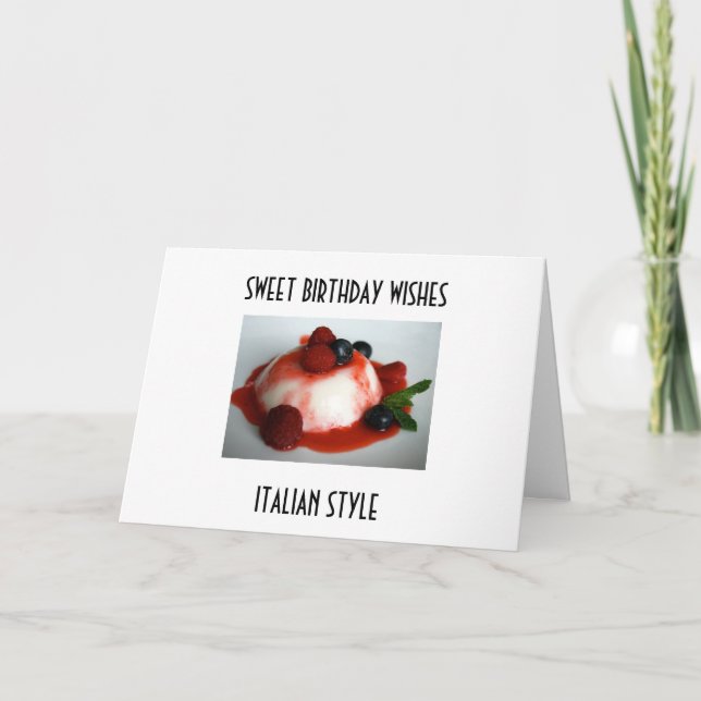 "SWEET BIRTHDAY WISHES, ITALIENISCHER STIL" KARTE (Vorderseite)