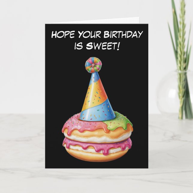 Sweet Birthday Wünsche mit Donut Fun Karte (Vorderseite)