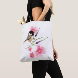 Sweet Black Capped Chickadee Wasserfarbene Kunst,  Tasche