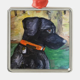 Sweet Black Lab Ornament by Willowcatdesigns Aus Metall