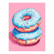 Sweet Bliss: Mattierte blaue Donuts