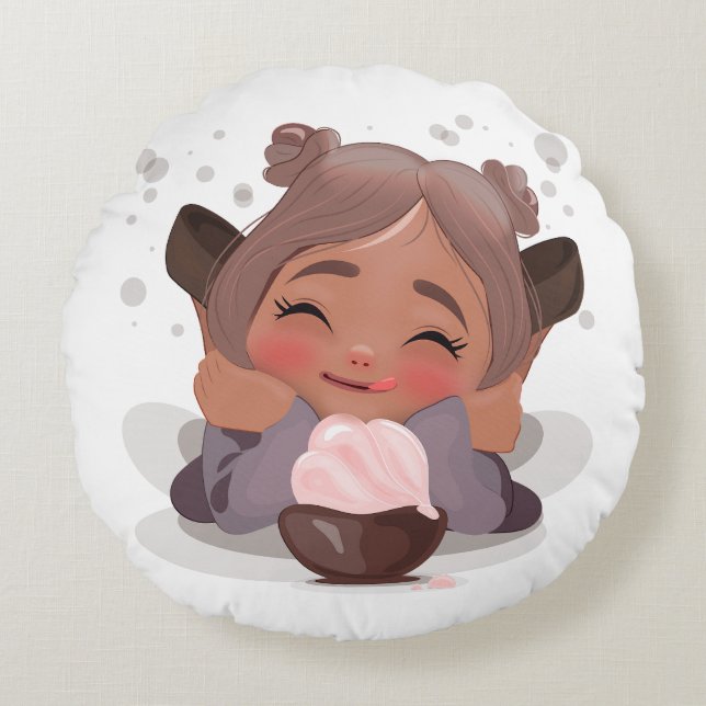 Sweet Bliss Rundes Kissen (Vorderseite)