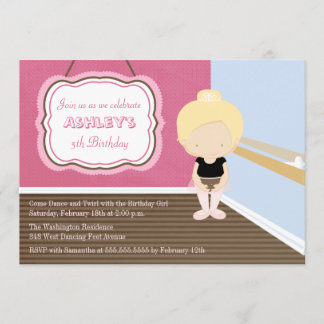 Sweet blonde Ballett Mädchen Geburtstagsfeier Einl Einladung