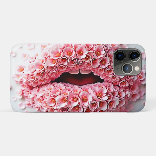 Sweet Bloom Lips Kunst Case-Mate iPhone Hülle (Rückseite (Horizontal))
