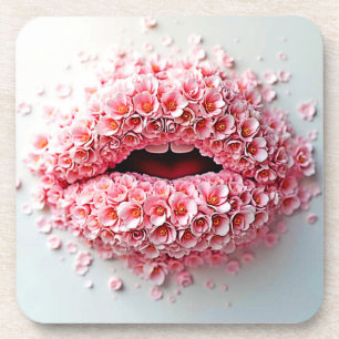 Sweet Bloom Lips Kunst Getränkeuntersetzer