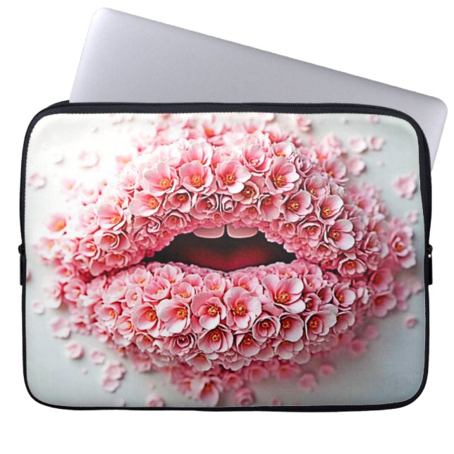 Sweet Bloom Lips Kunst Laptopschutzhülle (Vorderseite)