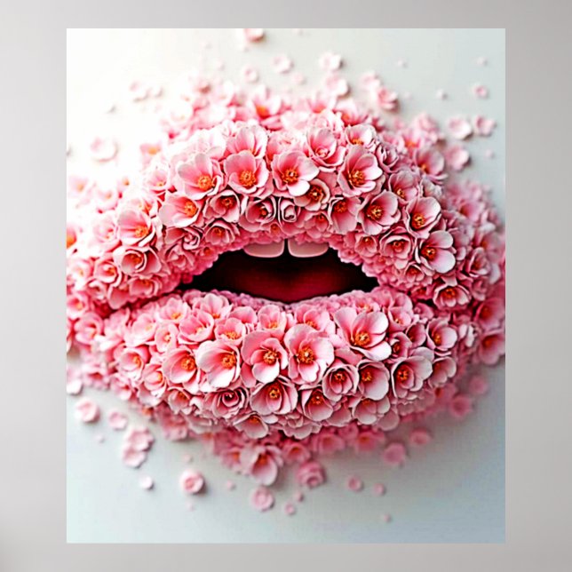 Sweet Bloom Lips Kunst Poster (Vorne)