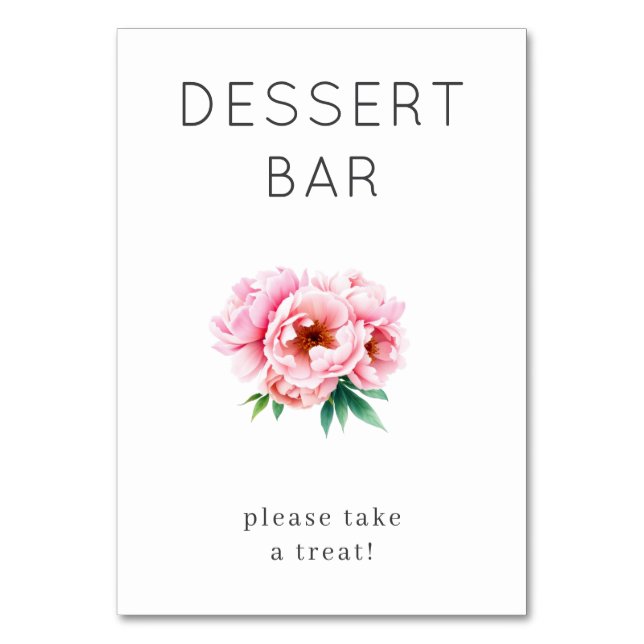 Sweet Blossom Dessert Bar Invitation Tischnummer (Vorderseite)