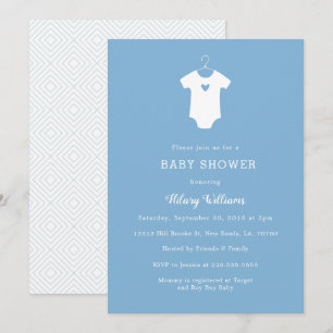 Sweet Blue Baby Shower Invitations