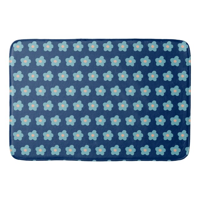 Sweet Blue Blüten für die Marine Badematte (Vorderseite)