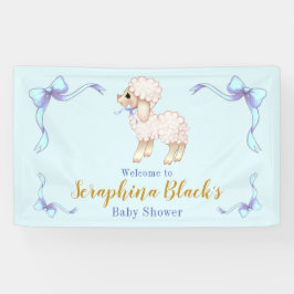 Sweet Blue Boy Lamb Baby Showbanner Banner