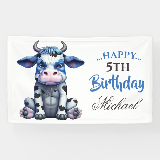 Sweet Blue Cow Banner (Horizontal)