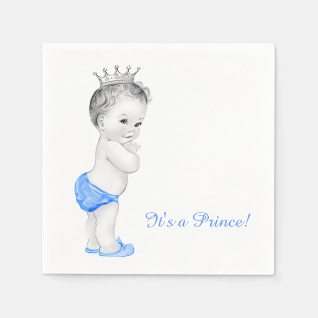 Sweet Blue Prince Baby Dusche Serviette (Vorderseite)