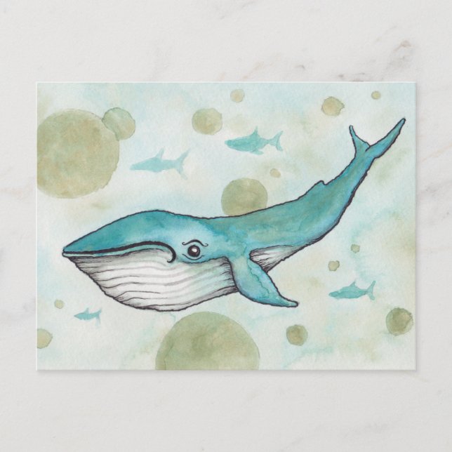 Sweet Blue Whale Postkarte (Vorderseite)