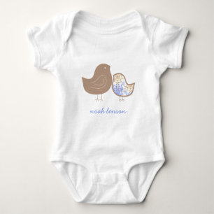 Sweet Blue Whimsical Niedlich Damask Chicks T - Sh Baby Strampler