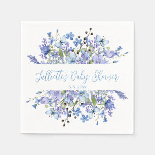 Sweet Blue Wildblumen Garden Baby Dusche Serviette