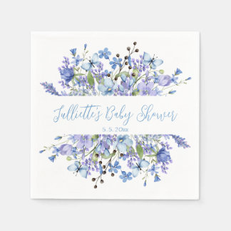 Sweet Blue Wildblumen Garden Baby Dusche Serviette