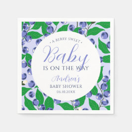 Sweet Blueberry Blue Baby Dusche Serviette