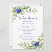 Sweet Blueberry Elegant Baby Shower
