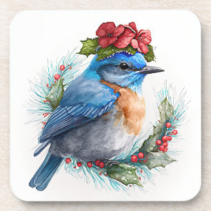 Sweet Bluebird Winter Holidays/Christmas Untersetz Getränkeuntersetzer