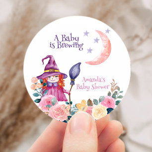 Sweet Blume Hexe Cauldron Baby Braudusche Runder Aufkleber