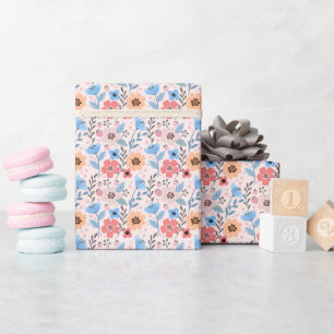 Sweet Blume & Little Hearts Wrapping Paper Roll Geschenkpapier