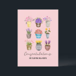 Sweet Blume Pflanze Willkommen Zuhause bei New Hom Karte<br><div class="desc">Sweet Blush Pink Potted Blume Pflanze Chic Watercolor Willkommen Zuhause auf der neuen Homeowner Card. Der gesamte Text auf der Vorder- und Rückseite der Karte kann personalisiert sein. Perfekte moderne Karte, um Ihren Kindern, Freunden und Familie, einem neuen Nachbarn oder Ihren Kunden/Kunden zu gratulieren, sich in der neuen Zuhause niederzulassen....</div>