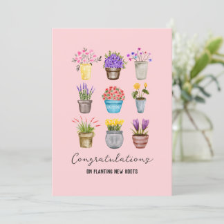 Sweet Blume Pflanze Willkommen Zuhause bei New Hom Karte
