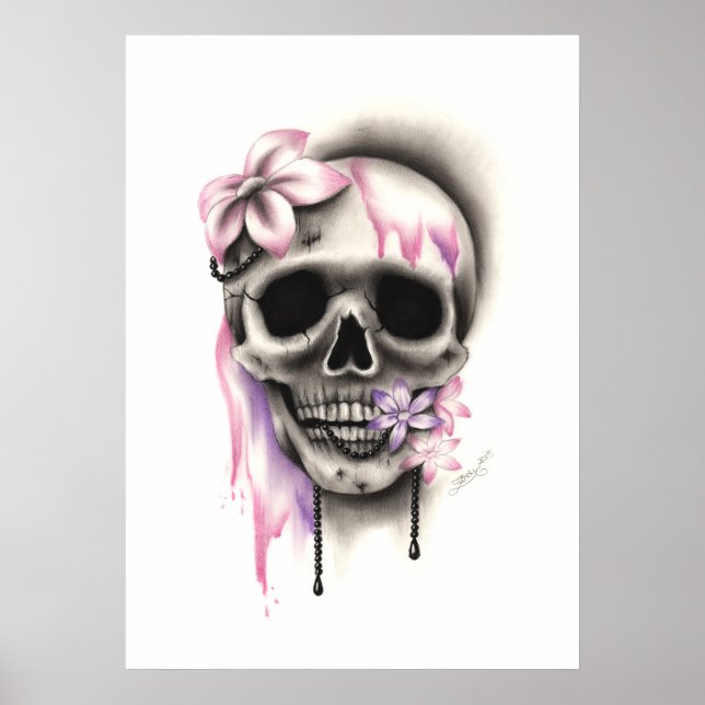 Sweet Blume Skull Poster (Vorne)