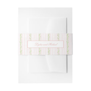 Sweet Blush Pink and Sage Green Striping Einladungsbanderole