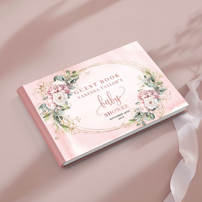 Sweet Blush Pink Greenery Baby Guest Book Gästebuch (Sweet Blush Pink Greenery Baby Guest Book)