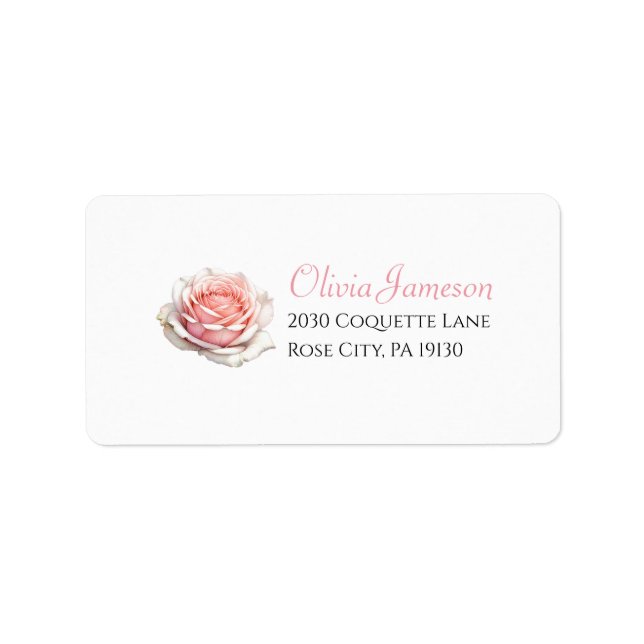 Sweet Blush-Rose-Adressetikett Adressaufkleber (Vorne)
