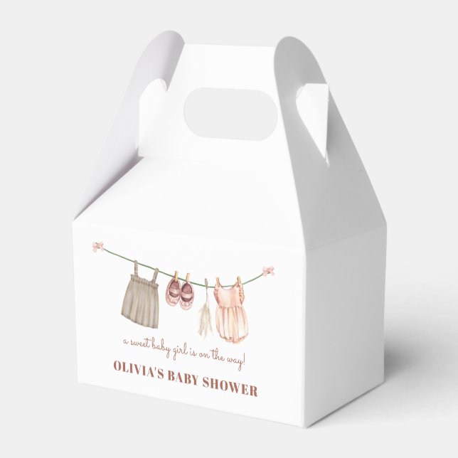 Sweet Boho Clothesline Girl Baby Dusche Geschenkschachtel (Vorderseite)