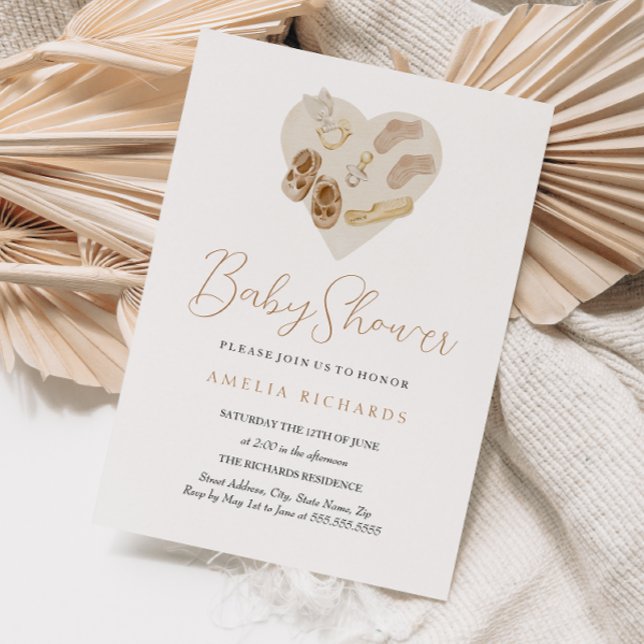 Sweet Boho Heart Blush Pink Baby Dusche Einladung (Von Creator hochgeladen)