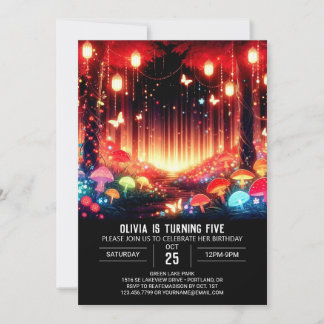 Sweet Boho Woodland Digital Geburtstag Einladung