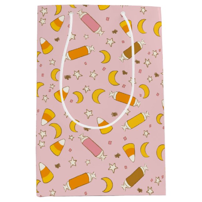 Sweet Boo Pink Halloween Candy Trick oder Trete Mittlere Geschenktüte (Vorderseite)